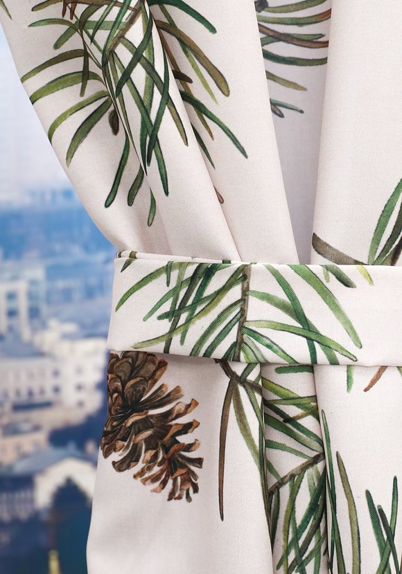 Комплект портьер с подхватами Еловые ветки шир.  580, рис. 3