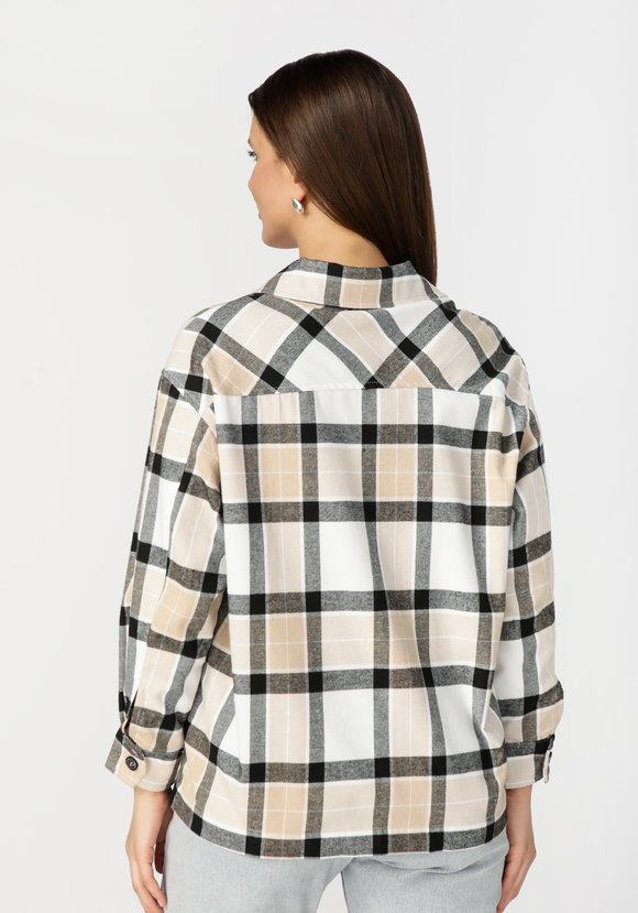 Рубашка женская в клетку  Беатриса шир.  580, рис. 11