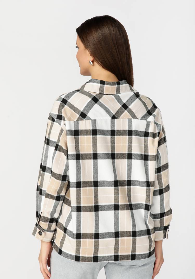 Рубашка женская в клетку  Беатриса шир.  750, рис. 11