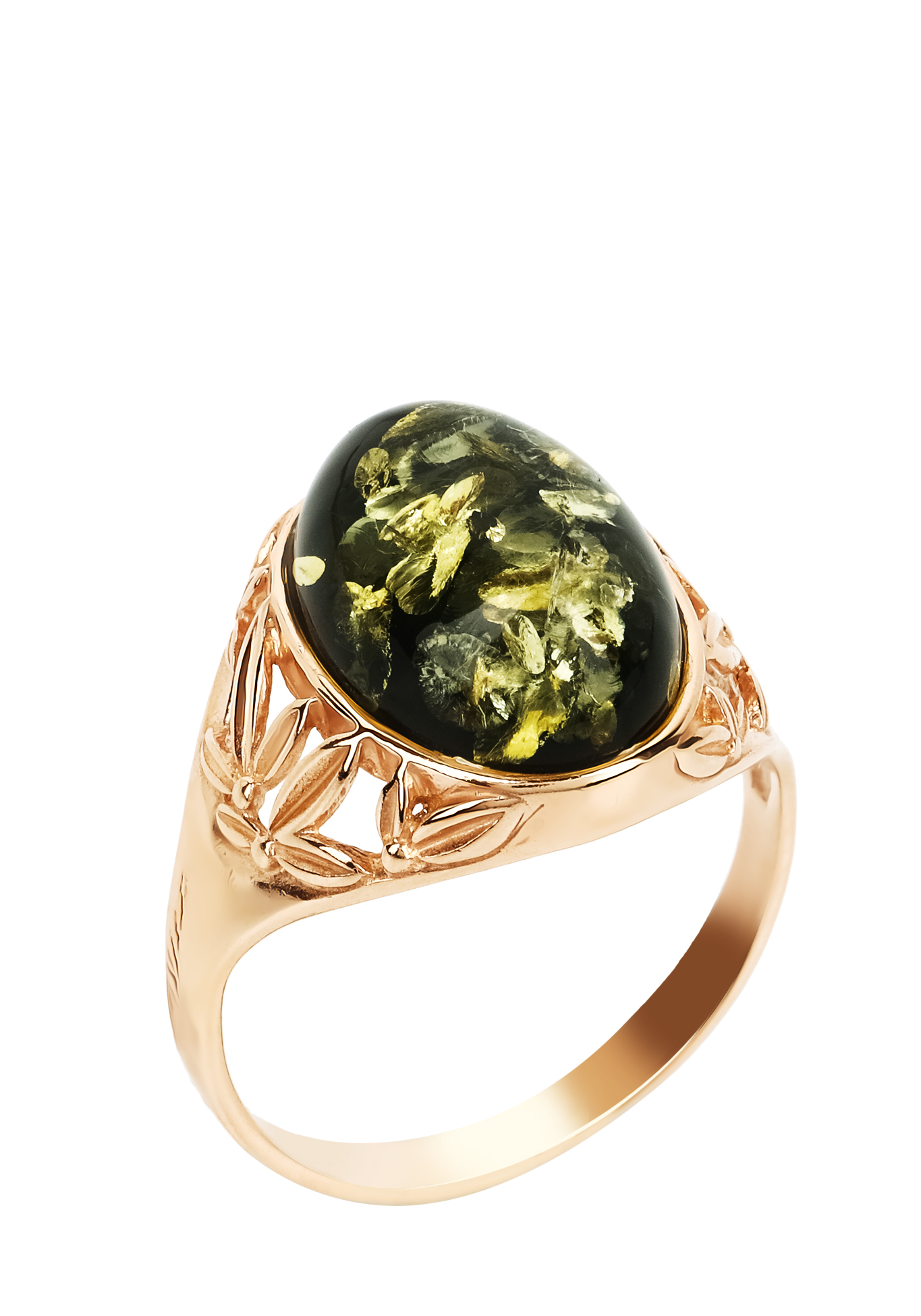 Кольцо  серебряное "Фантазия" Бриллианит Натюр, размер 17, цвет медовый перстень - фото 9