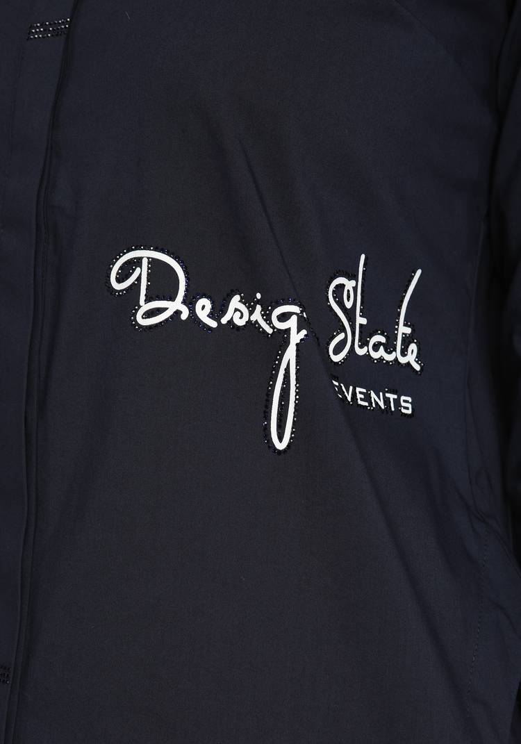 Рубашка с принтом и стразами шир.  750, рис. 8