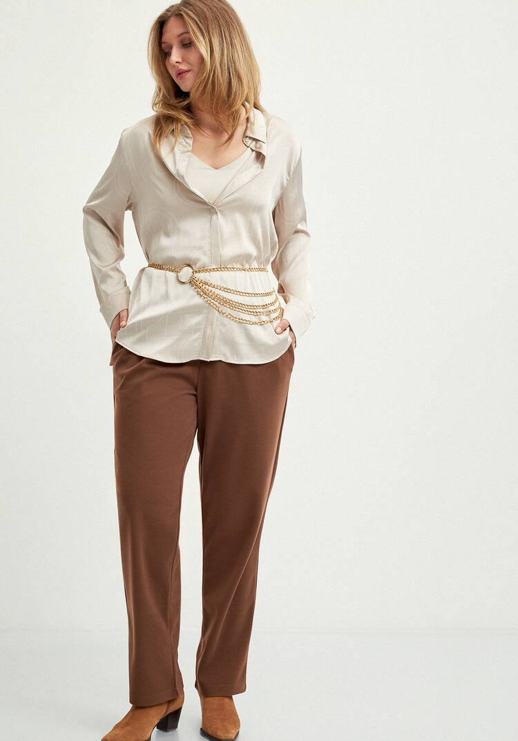 Прямые брюки на резинке с карманами шир.  750, рис. 7