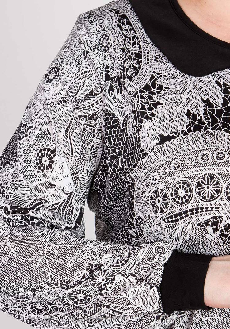 Блуза с восточным принтом и вырезом капля шир.  750, рис. 17