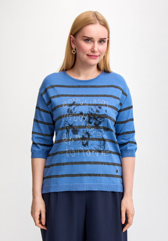 Блуза в полоску с принтом шир.  580, рис. 28