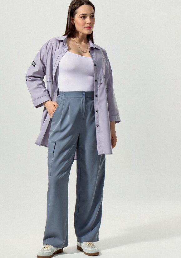 Брюки с боковыми карманами свободного кроя шир.  580, рис. 11