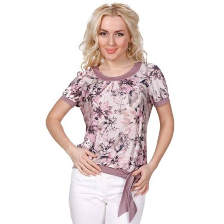Блуза с романтичным цветочным принтом шир.  750, рис. 1