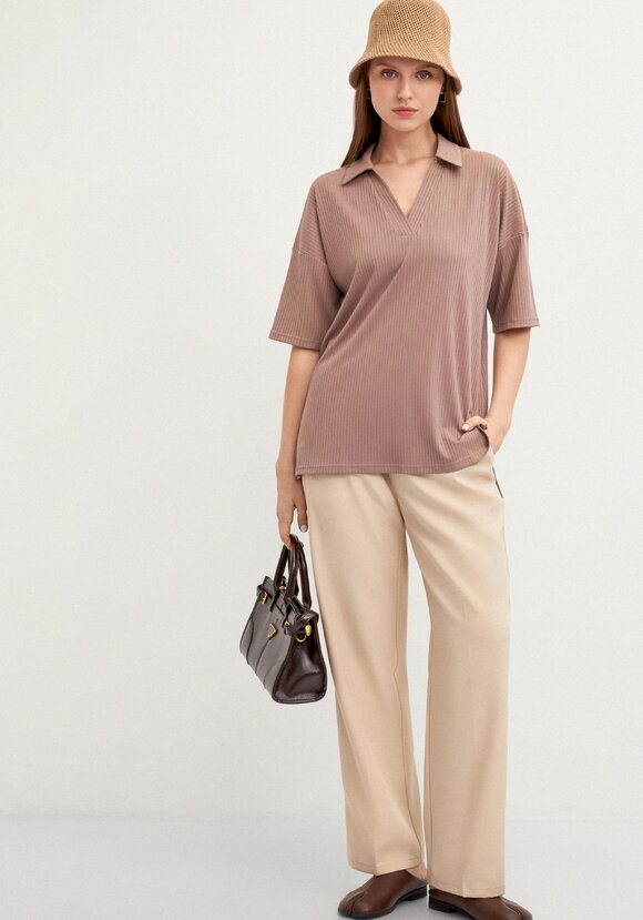 Поло с отложным воротником в рубчик шир.  580, рис. 39