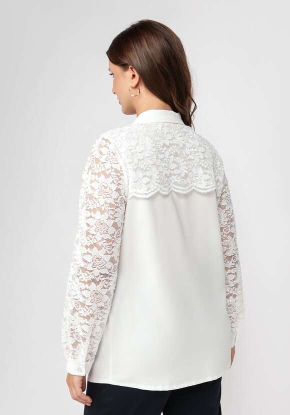Блуза с ажурным кружевом прямого силуэта шир.  580, рис. 9