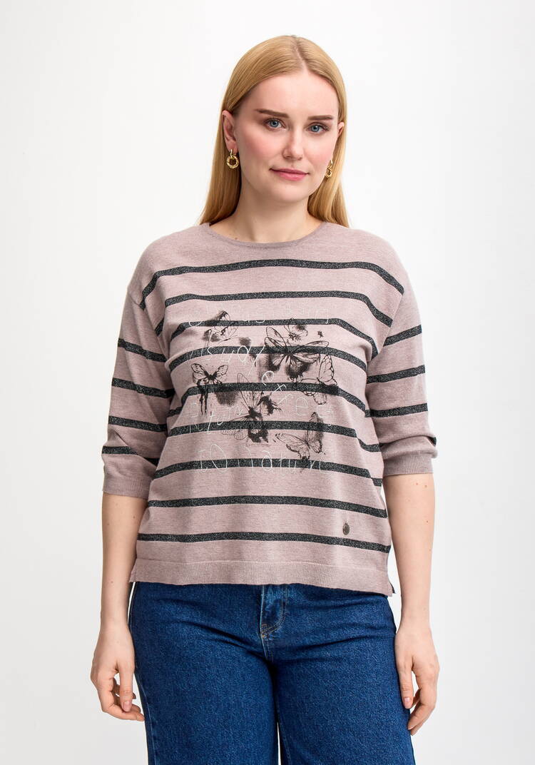 Блуза в полоску с принтом шир.  750, рис. 34