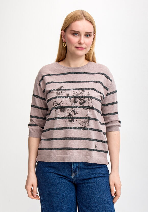 Блуза в полоску с принтом шир.  580, рис. 34