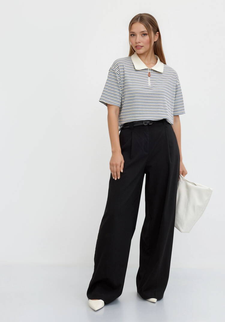 Поло на молнии в полоску шир.  750, рис. 2