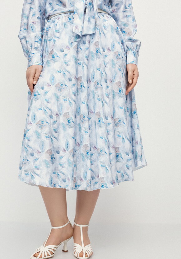 Плессированная юбка с цветочным принтом шир.  580, рис. 8