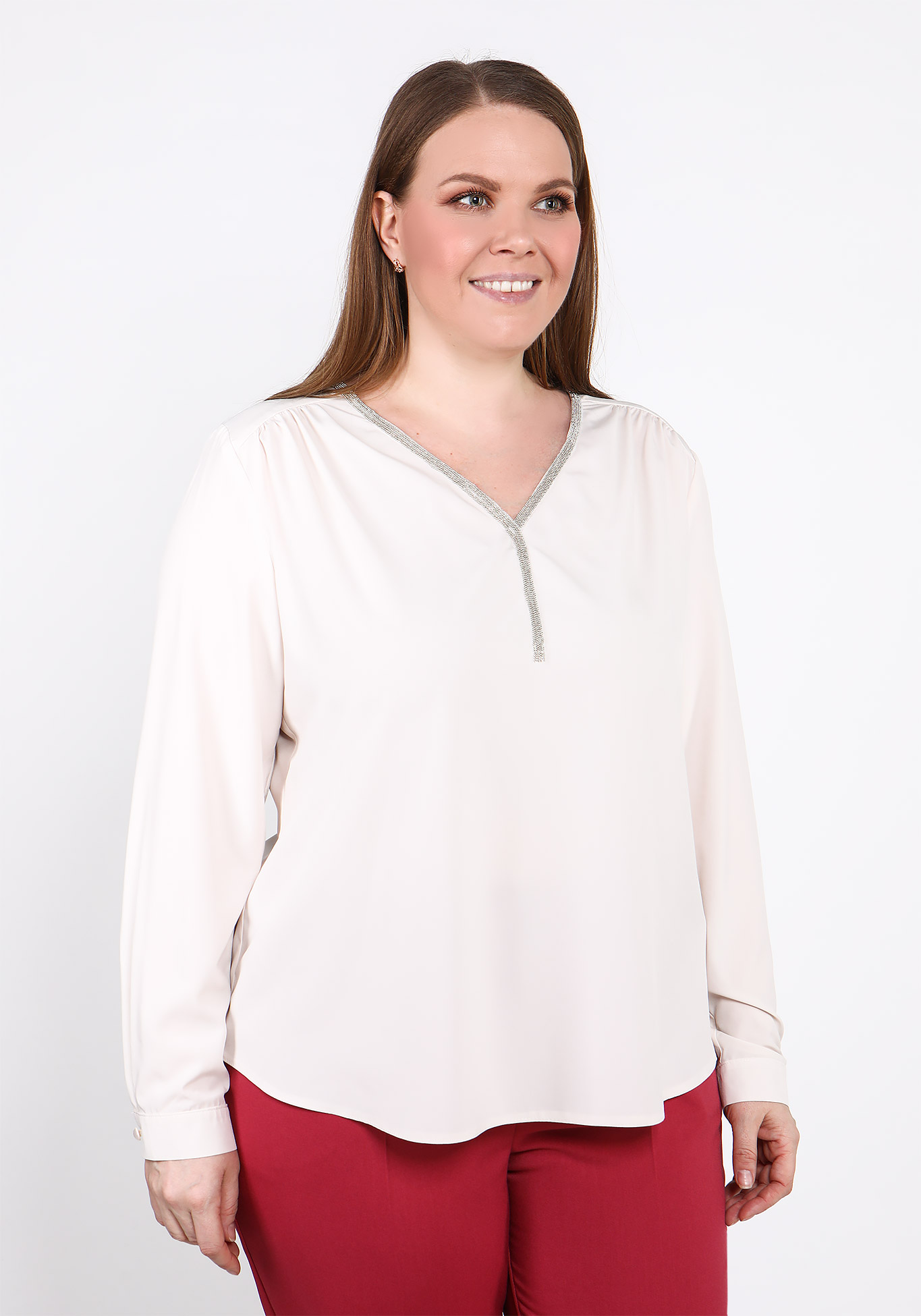 Блуза с декором "Юстина" Julia Weber, размер 50, цвет кремовый - фото 6