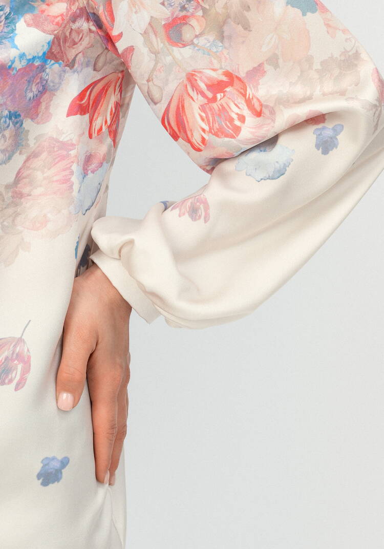 Блуза из принтованного искусственного шёлка шир.  750, рис. 6