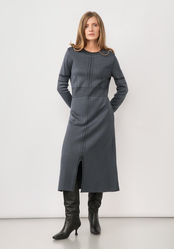 Платье миди с длинным рукавом и разрезом шир.  580, рис. 18
