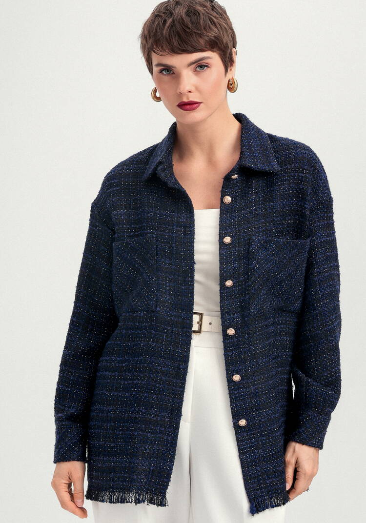 Жакет твидовый с фактурной нитью шир.  750, рис. 8