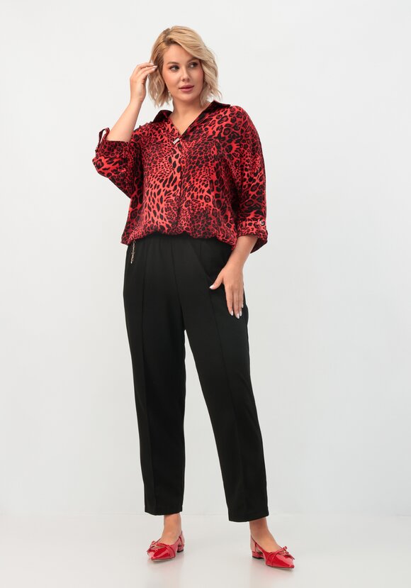 Брюки прямые на резинке по поясу шир.  580, рис. 27