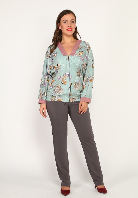 Бомбер на молнии с принтом шир.  580, рис. 2