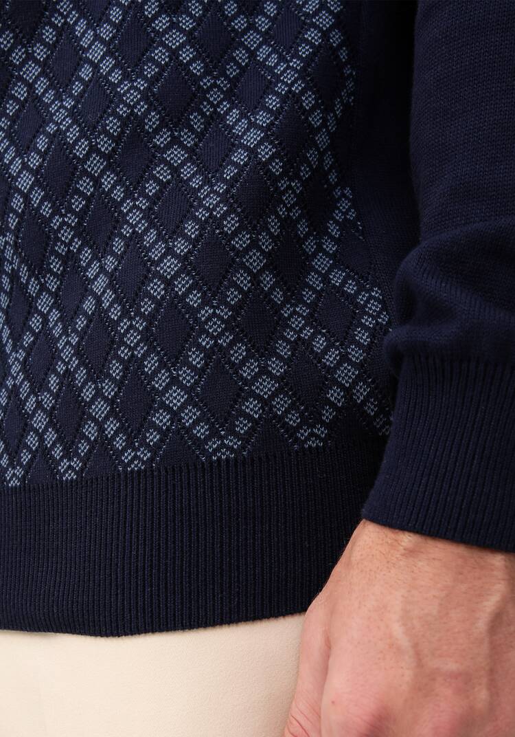 Джемпер в ромб с длинным рукавом шир.  750, рис. 5