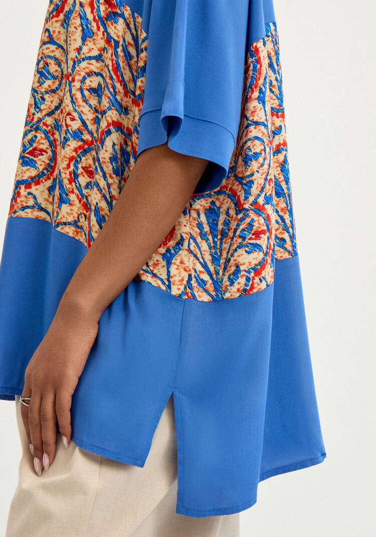 Блуза с принтом из штапеля шир.  750, рис. 14