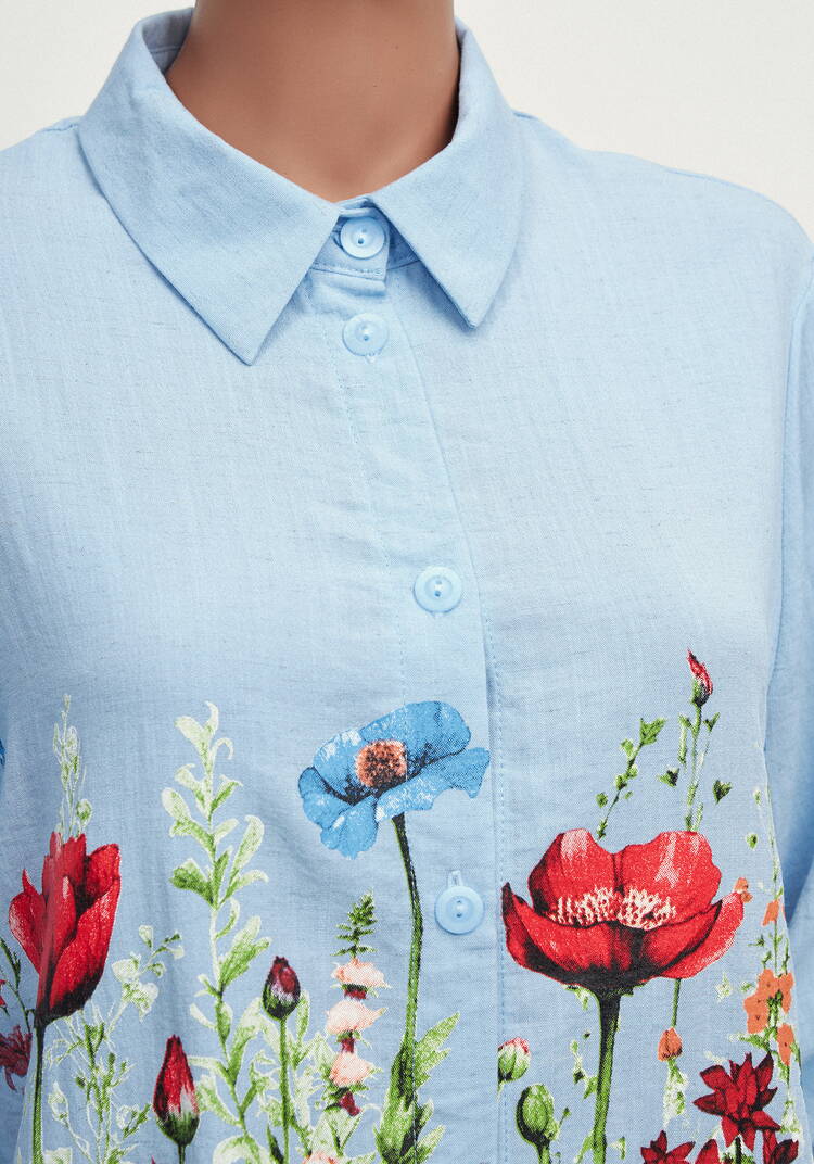 Блуза Цветочный холст шир.  750, рис. 11