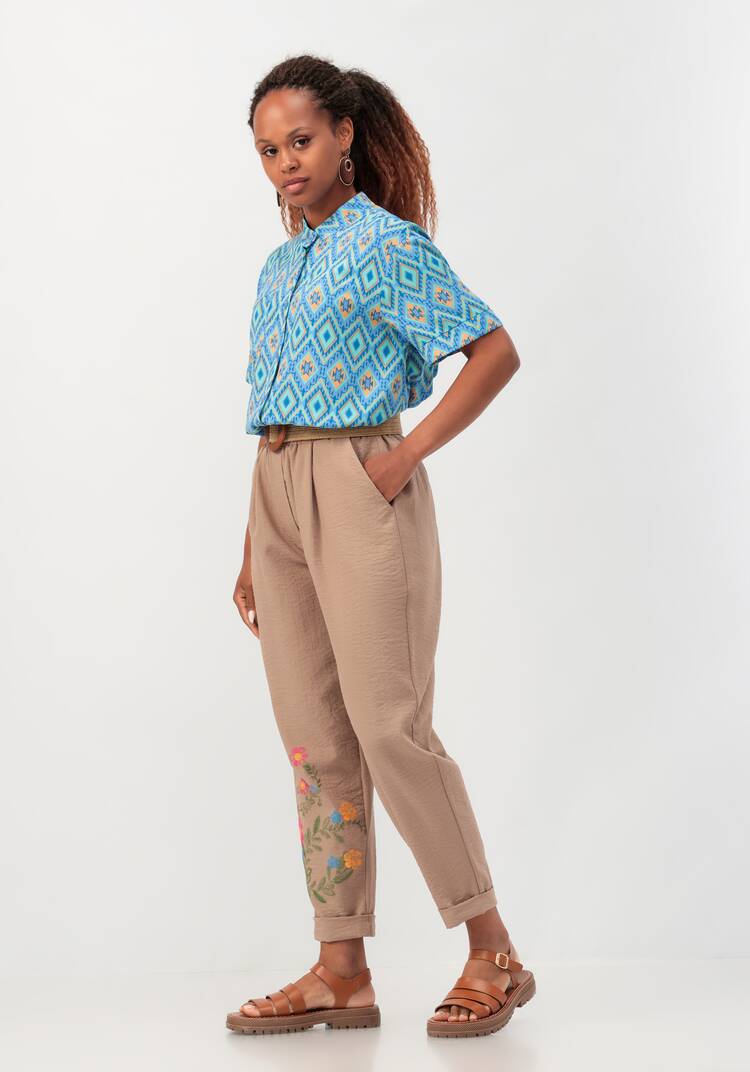 Брюки-бананы с принтом шир.  750, рис. 24