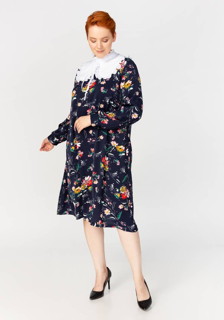 Платье принтованное со съемным воротником шир.  750, рис. 4