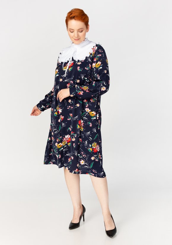 Платье принтованное со съемным воротником шир.  580, рис. 4