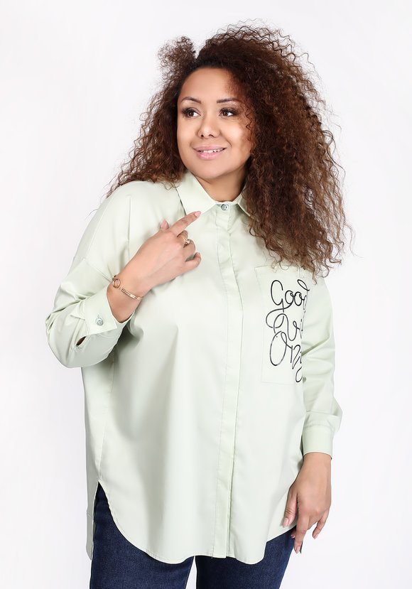 Рубашка с принтом на кармане шир.  580, рис. 1