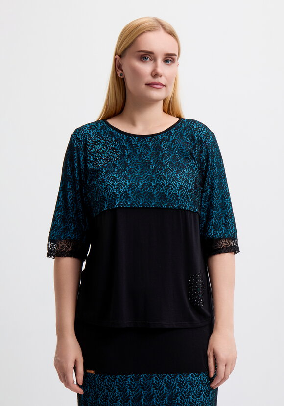 Костюм: блуза и юбка с гипюровыми вставками шир.  580, рис. 2