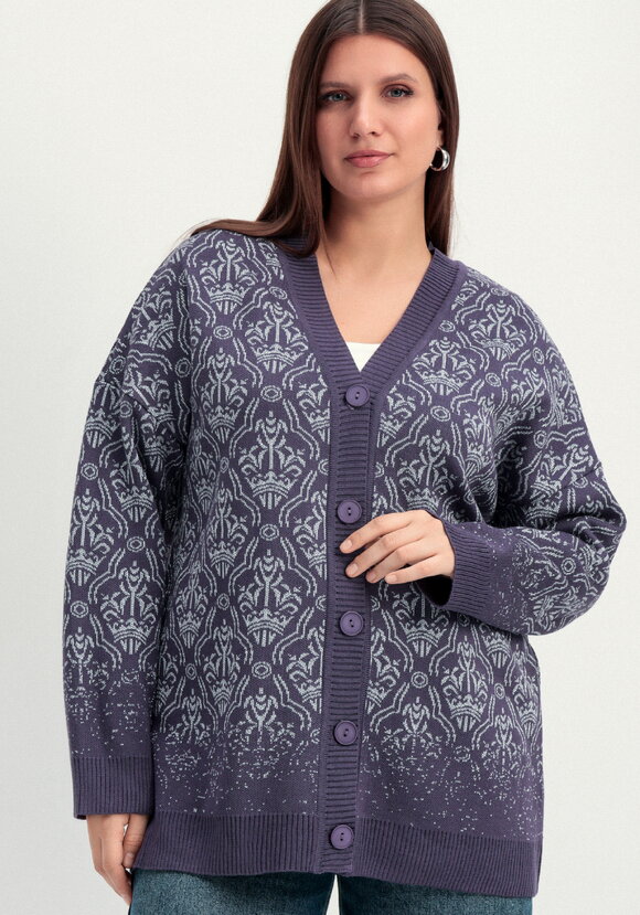 Кардиган с узорами и эффектом деграде шир.  580, рис. 17