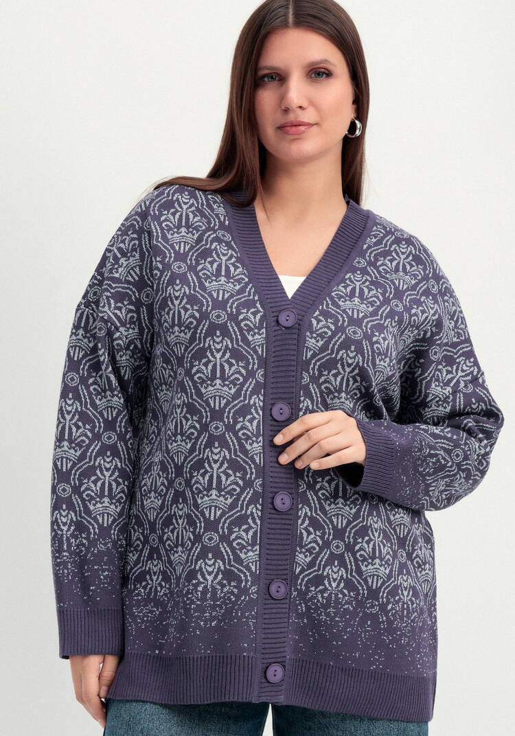 Кардиган с узорами и эффектом деграде шир.  750, рис. 17