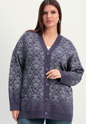 Кардиган с узорами и эффектом деграде