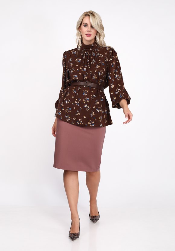 Блуза с воротником стойка и длинным рукавом шир.  580, рис. 8