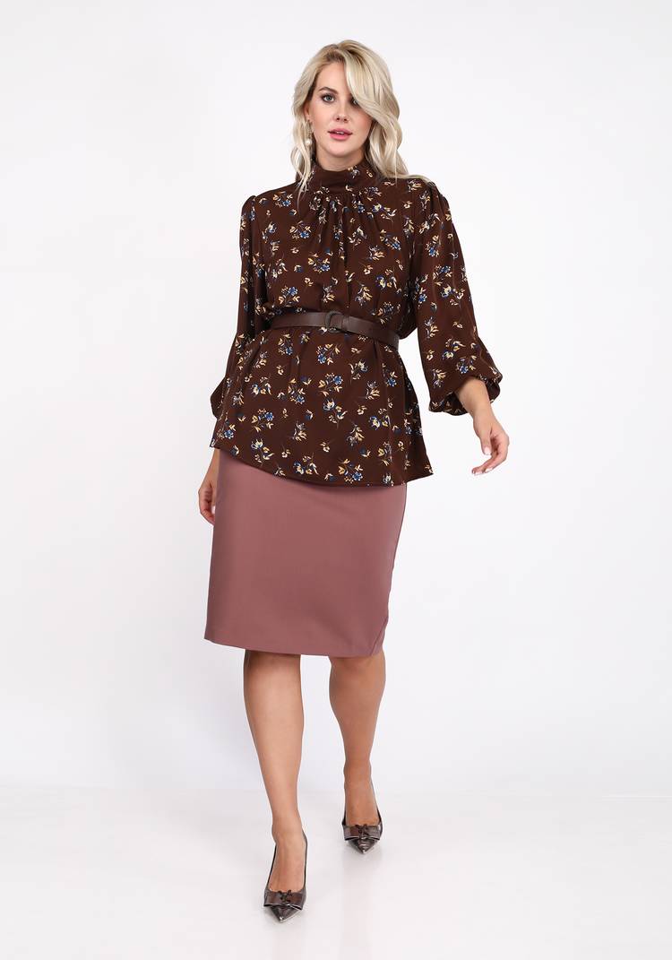 Блуза с воротником стойка и длинным рукавом шир.  750, рис. 8