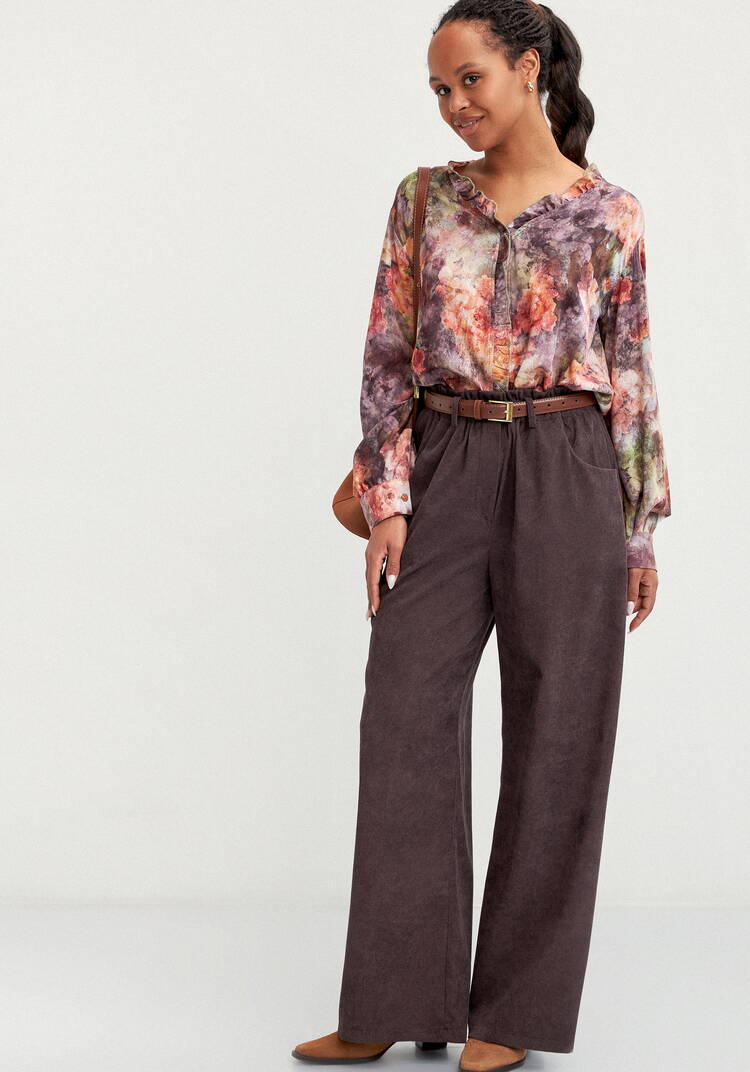 Брюки вельветовые широкие на резинке шир.  750, рис. 7