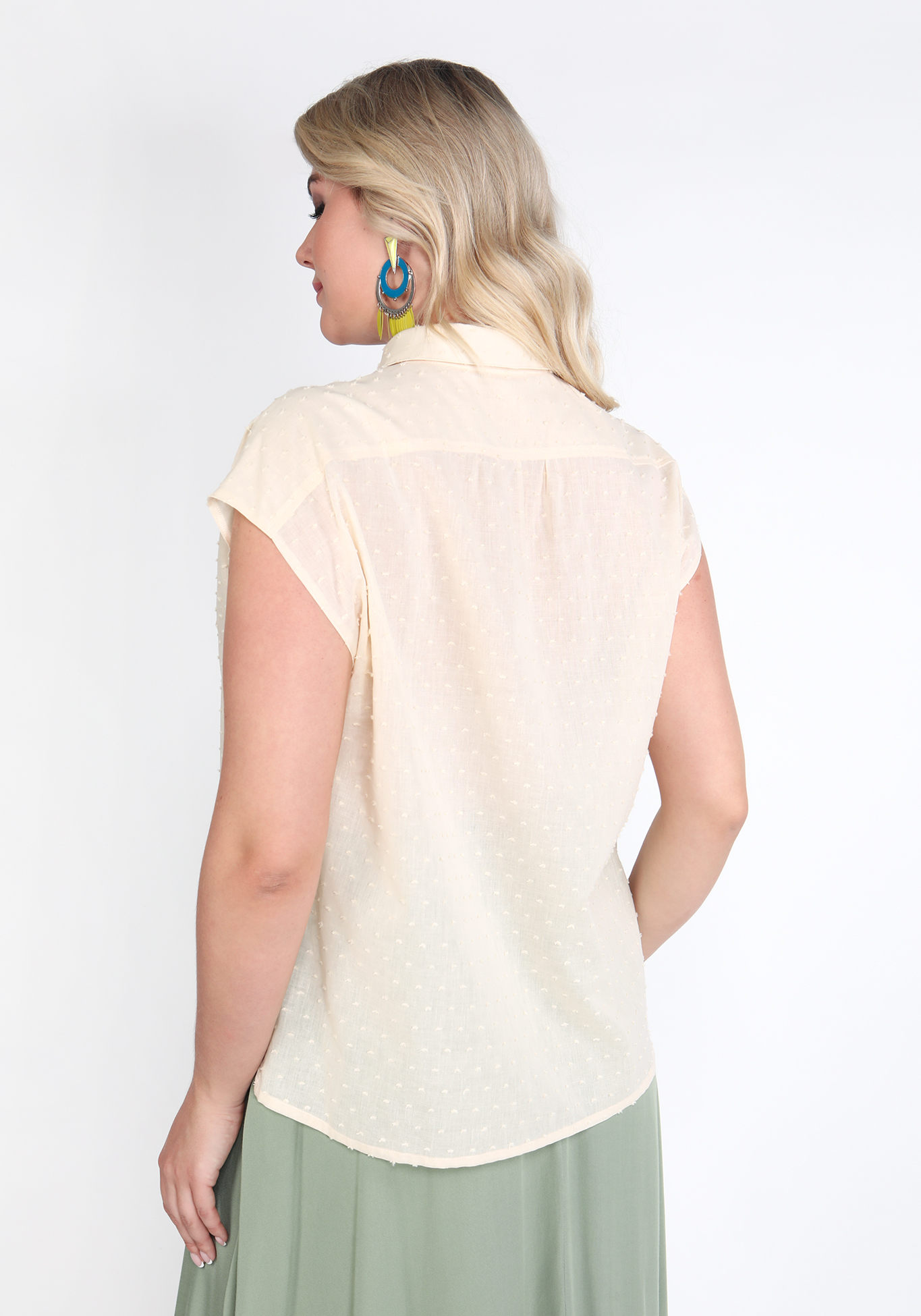 Блуза с цельнокроеным рукавом Julia Weber, размер 48, цвет бежевый - фото 4