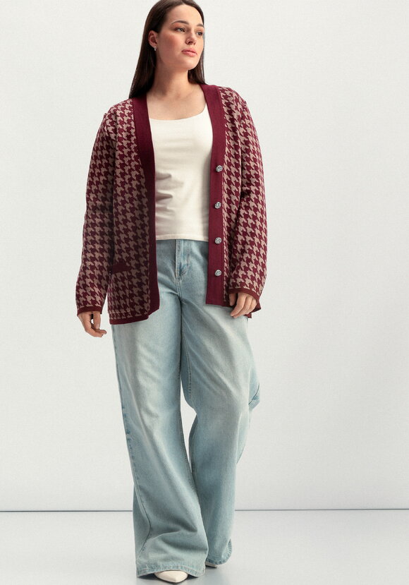 Кардиган с орнаментом гусиная лапка шир.  580, рис. 2