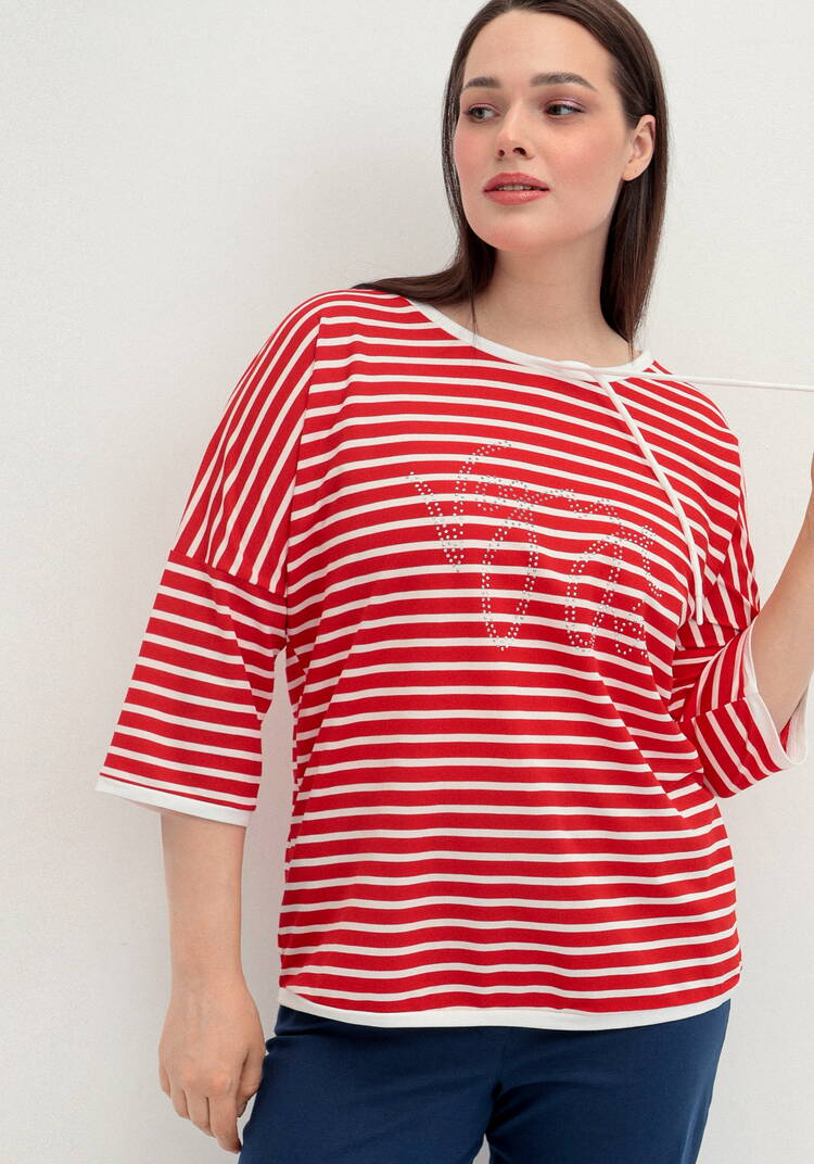 Блуза с декором из страз и рукавом 3/4 шир.  750, рис. 9