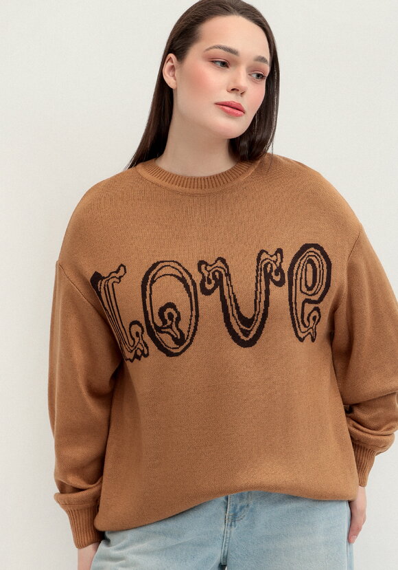 Джемпер с жаккардовой надписью шир.  580, рис. 1