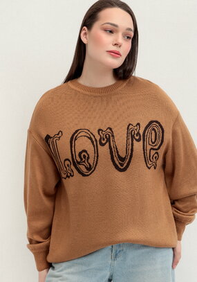 Джемпер с жаккардовой надписью