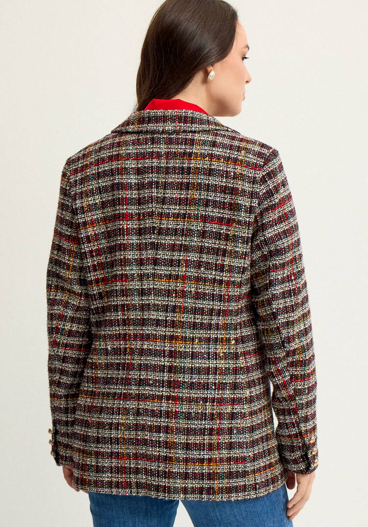 Пиджак из твида в клетку на подкладе шир.  750, рис. 35