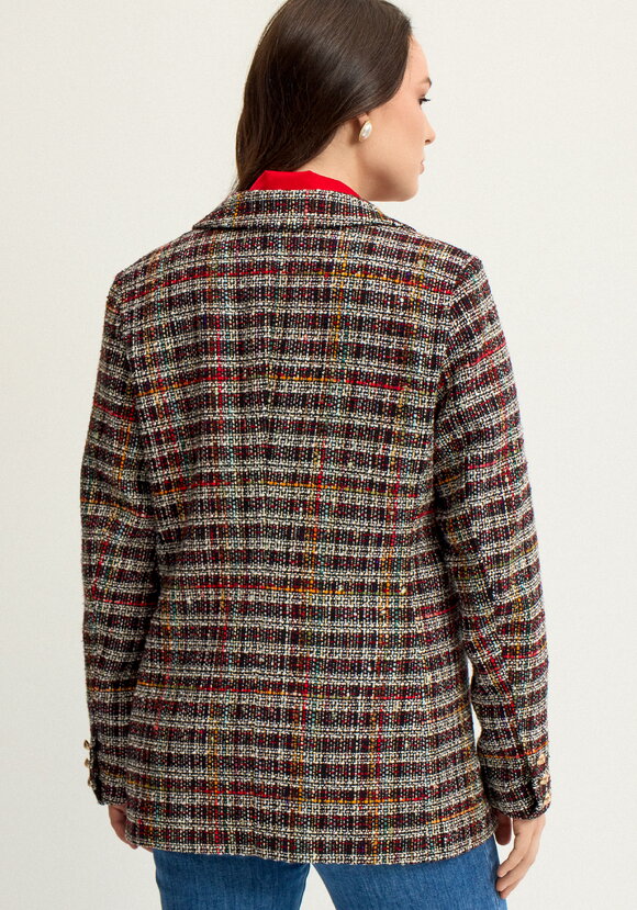 Пиджак из твида в клетку на подкладе шир.  580, рис. 35