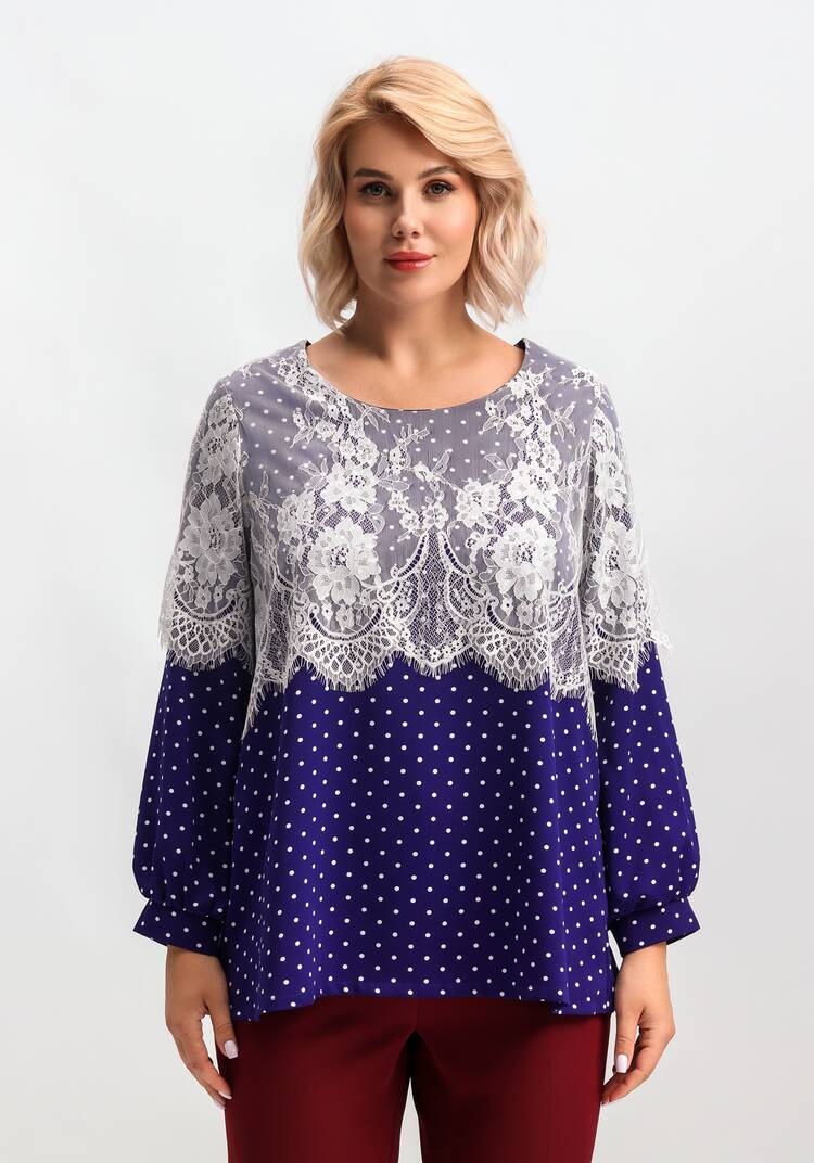 Блуза с кружевом по плечам шир.  750, рис. 4