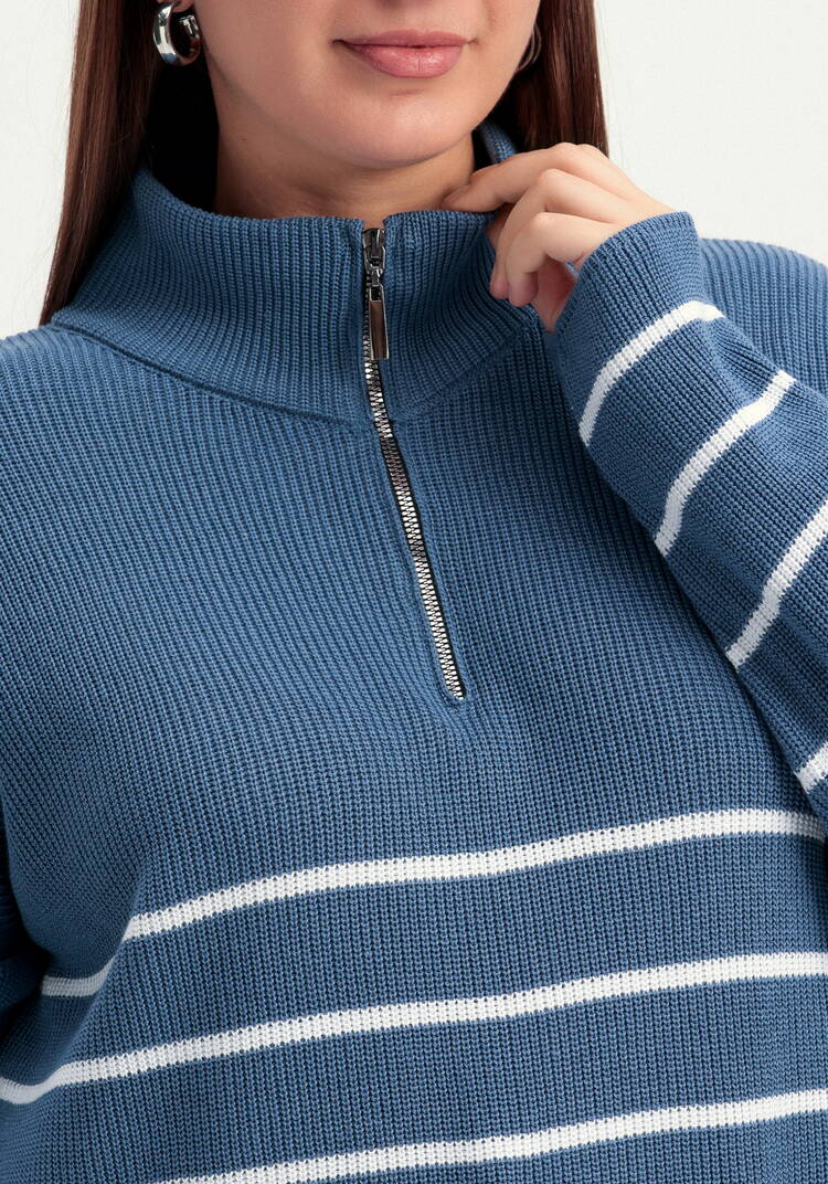 Джемпер в полоску с воротником-поло на молнии шир.  750, рис. 13