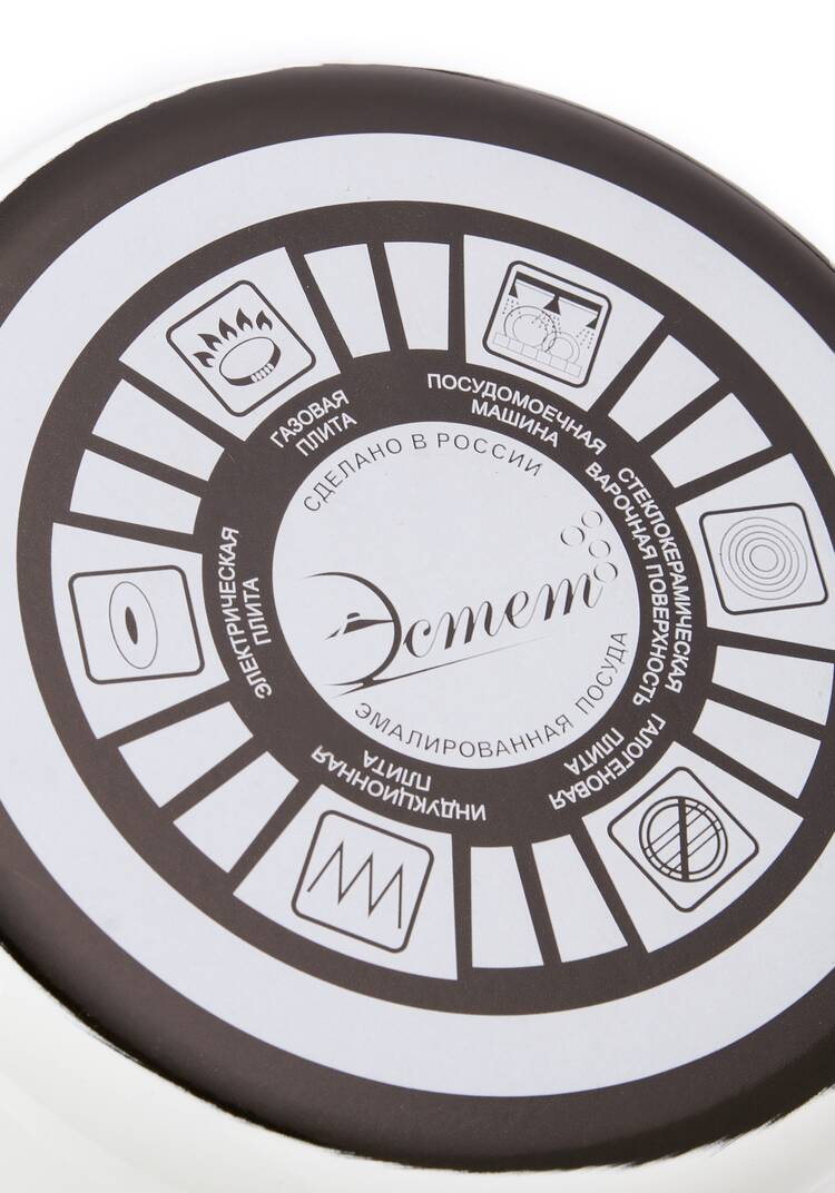 Эмалированная кастрюля с крышкой Петушок шир.  750, рис. 18