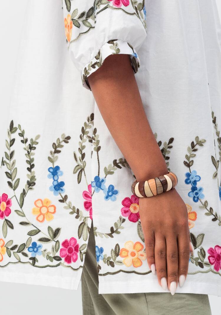 Блуза с цветочной вышивкой и рукавом реглан шир.  750, рис. 24