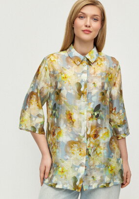 Блуза изо льна Цветочная соната