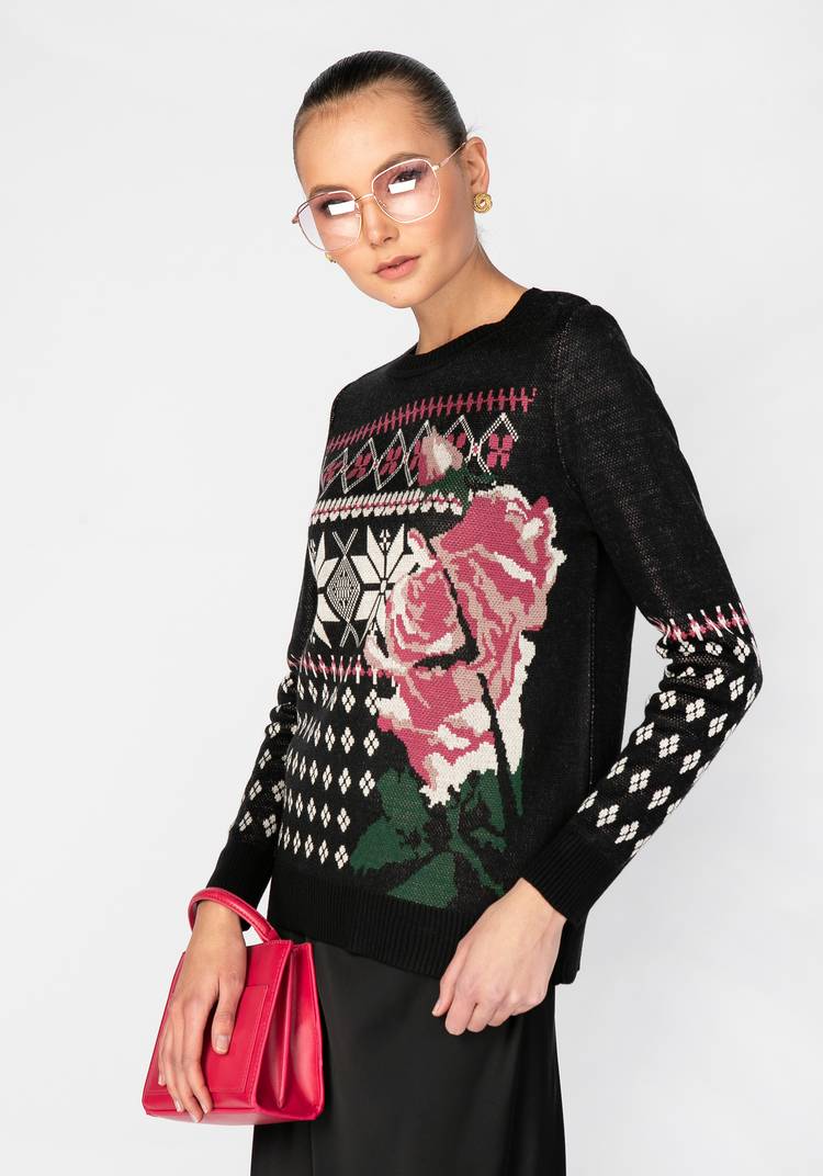 Джемпер женский с крупной розой шир.  750, рис. 15