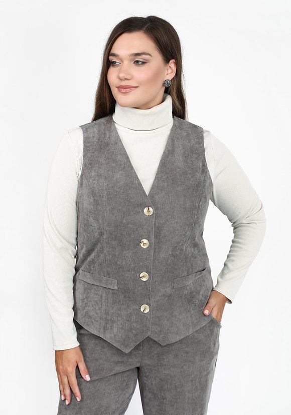 Жилет из вельвета шир.  580, рис. 1